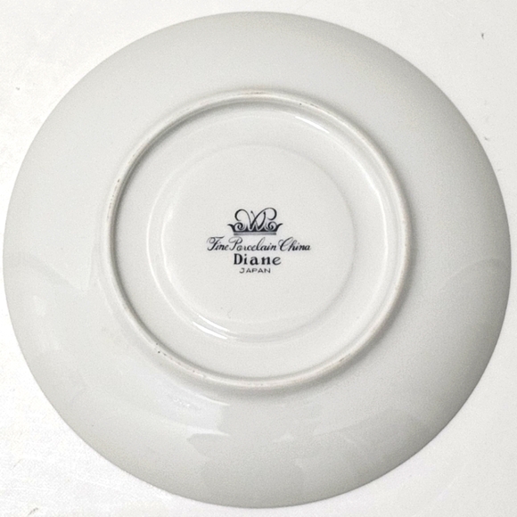 Diane by Fine China of Japan Blue Flower Scrolls - Saucers Set of 13 - Picture 3 of 10